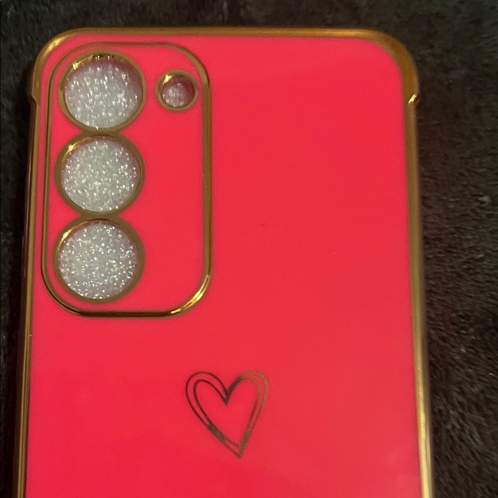 Stylish Pink Heart Phone Case Samsung Galaxy S23 Or S23 FE